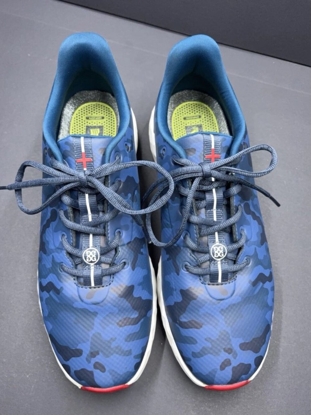 G/FORE Men's MG4+ Spikeless Golf Shoes Blue Camouflage - Size US 11.5